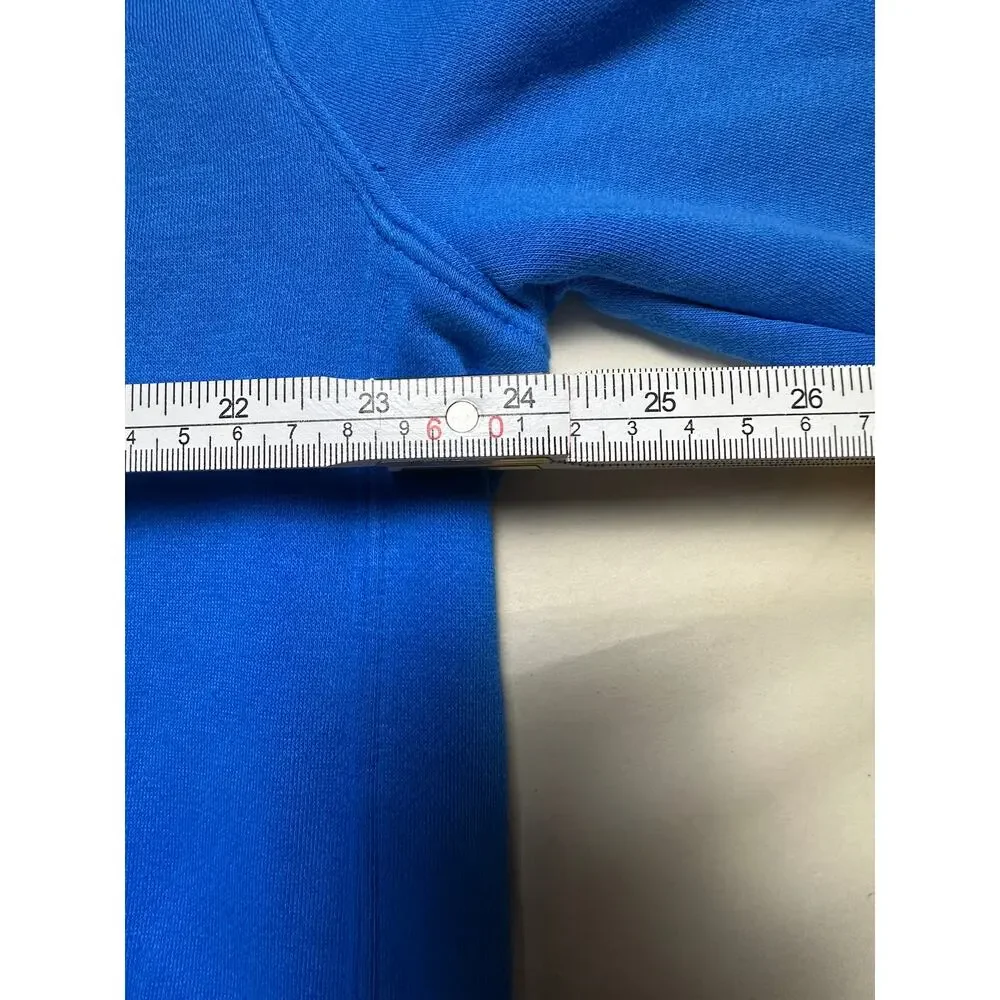 Nike Men’s L Blue Fleece Pullover Hoodie Orange Embroidered Logo FA220106SHK
